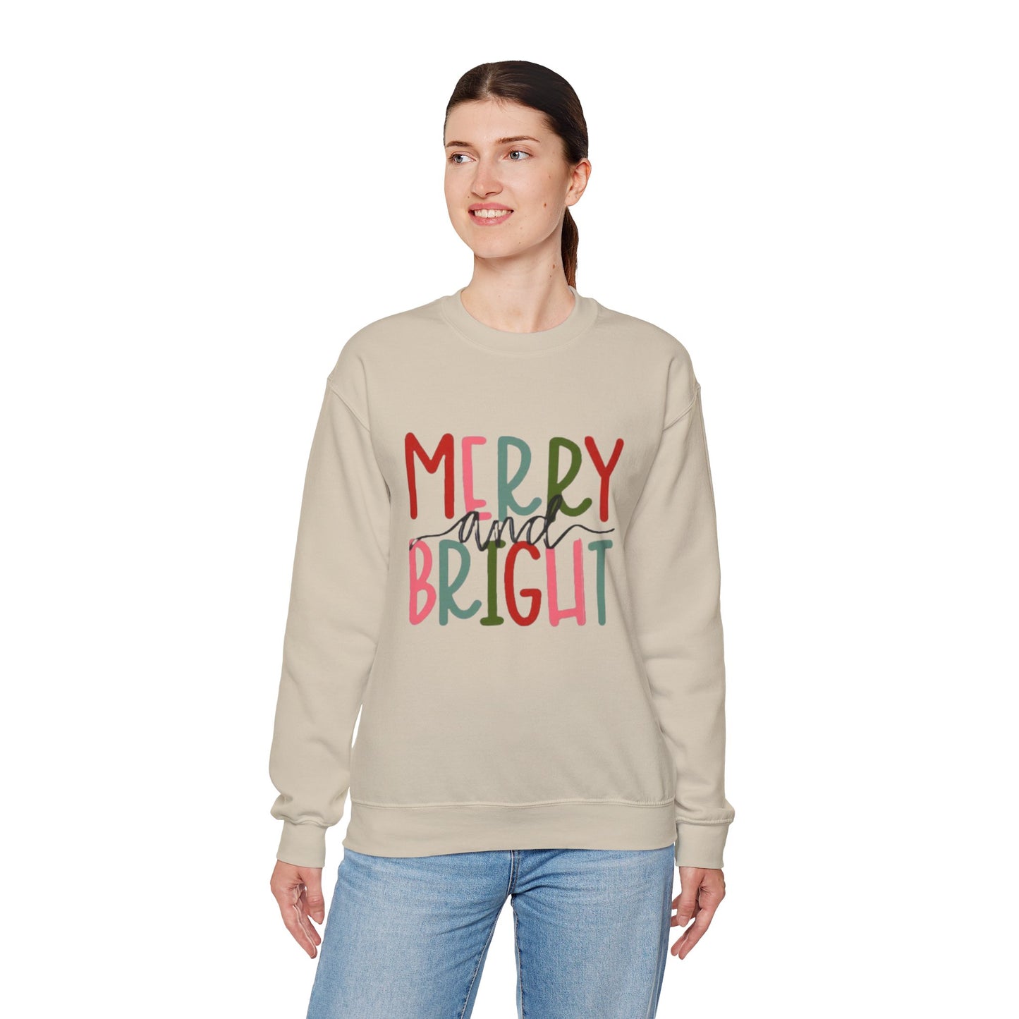 "Merry & Bright" Unisex Heavy Blend Crewneck Sweatshirt