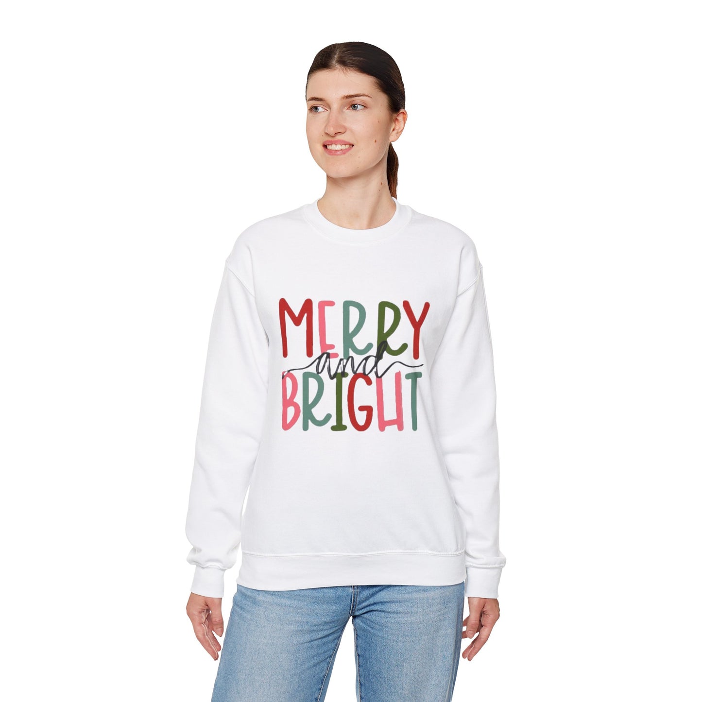 "Merry & Bright" Unisex Heavy Blend Crewneck Sweatshirt