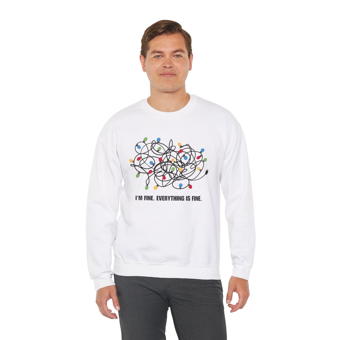 "I'm Fine" Unisex Heavy Blend Crewneck Sweatshirt