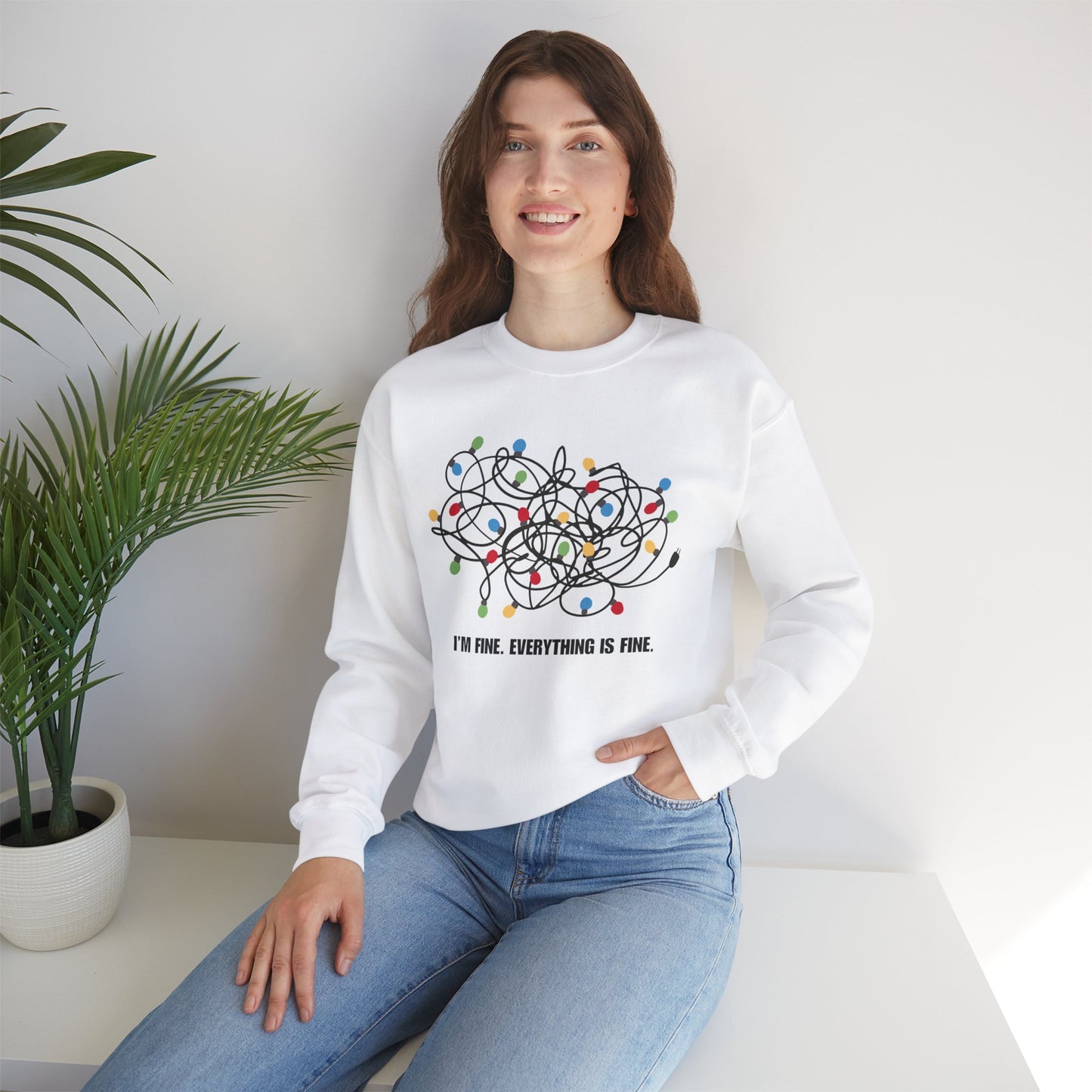 "I'm Fine" Unisex Heavy Blend Crewneck Sweatshirt