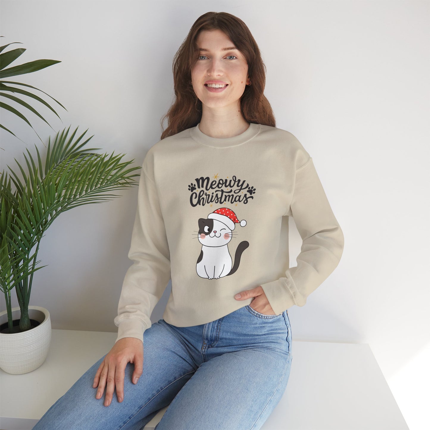 "Meowy Christmas" Crewneck Sweatshirt