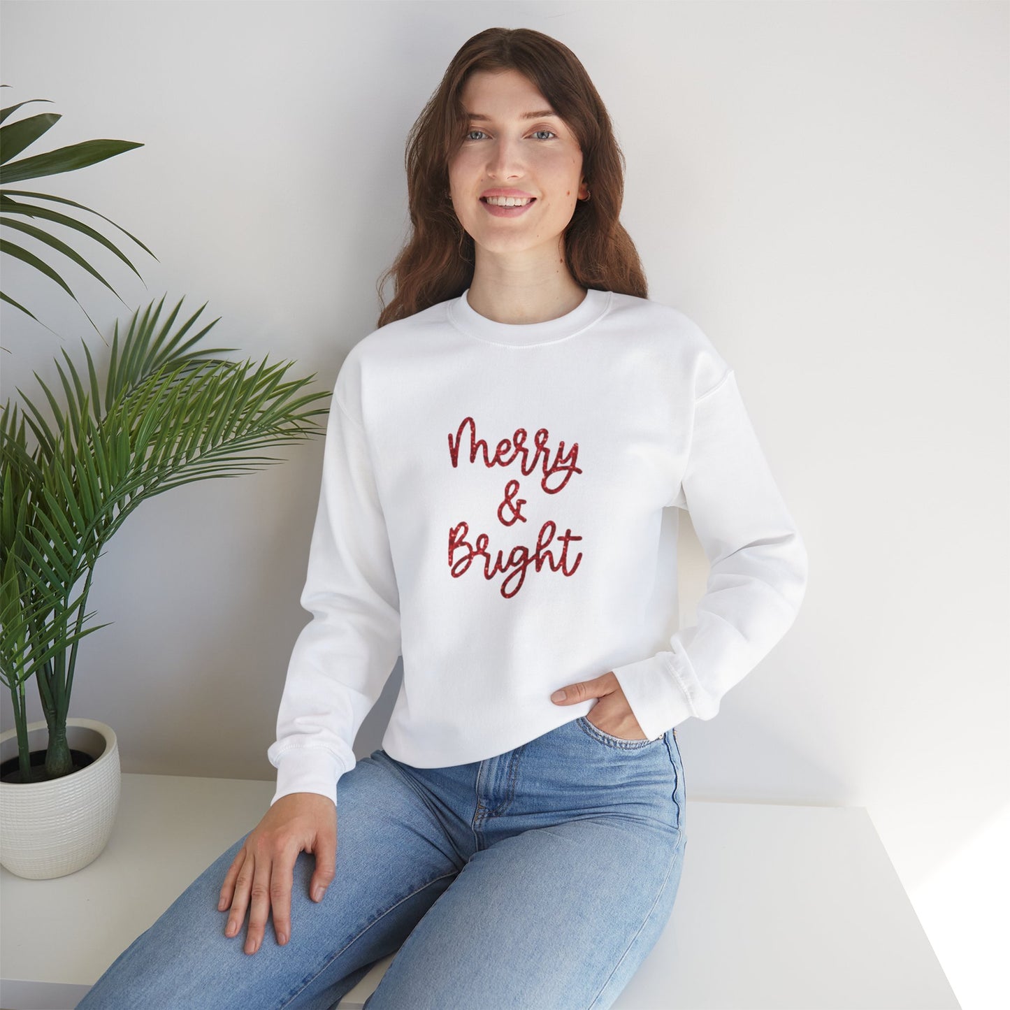 "Merry Bright" Unisex Heavy Blend Crewneck Sweatshirt