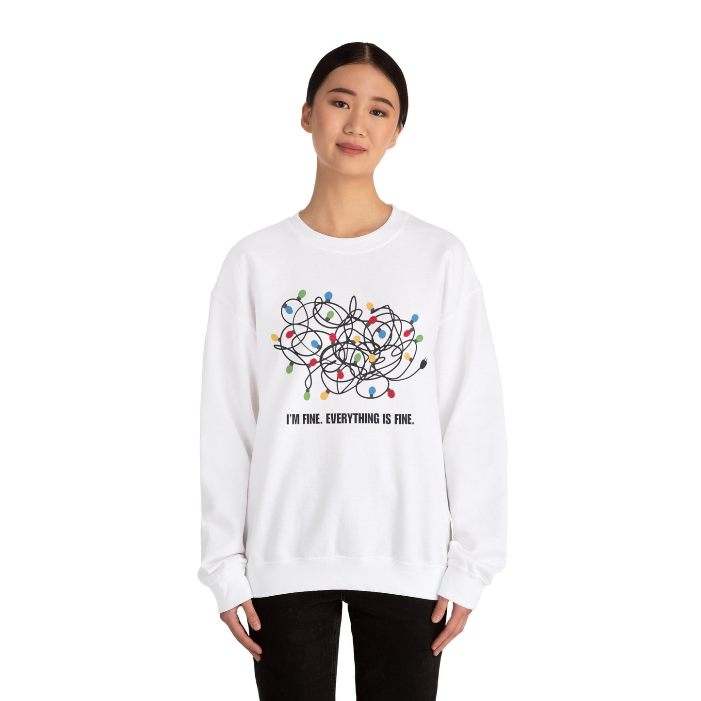 "I'm Fine" Unisex Heavy Blend Crewneck Sweatshirt