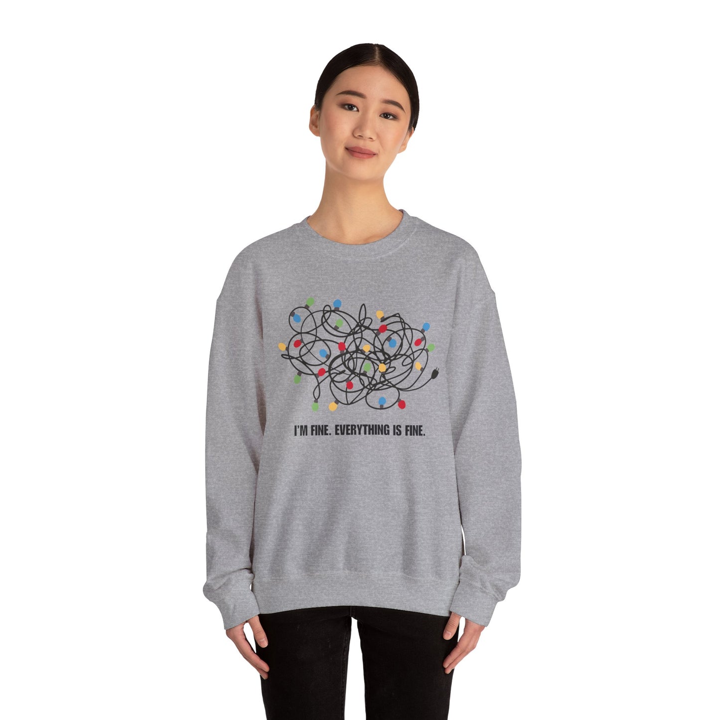"I'm Fine" Unisex Heavy Blend Crewneck Sweatshirt