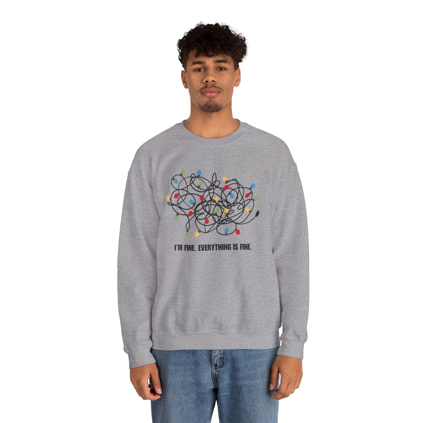 "I'm Fine" Unisex Heavy Blend Crewneck Sweatshirt