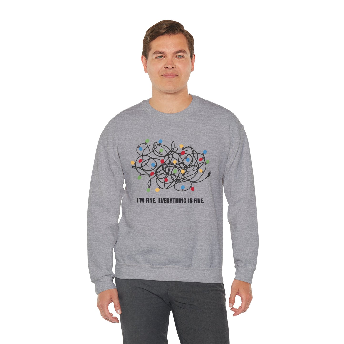 "I'm Fine" Unisex Heavy Blend Crewneck Sweatshirt