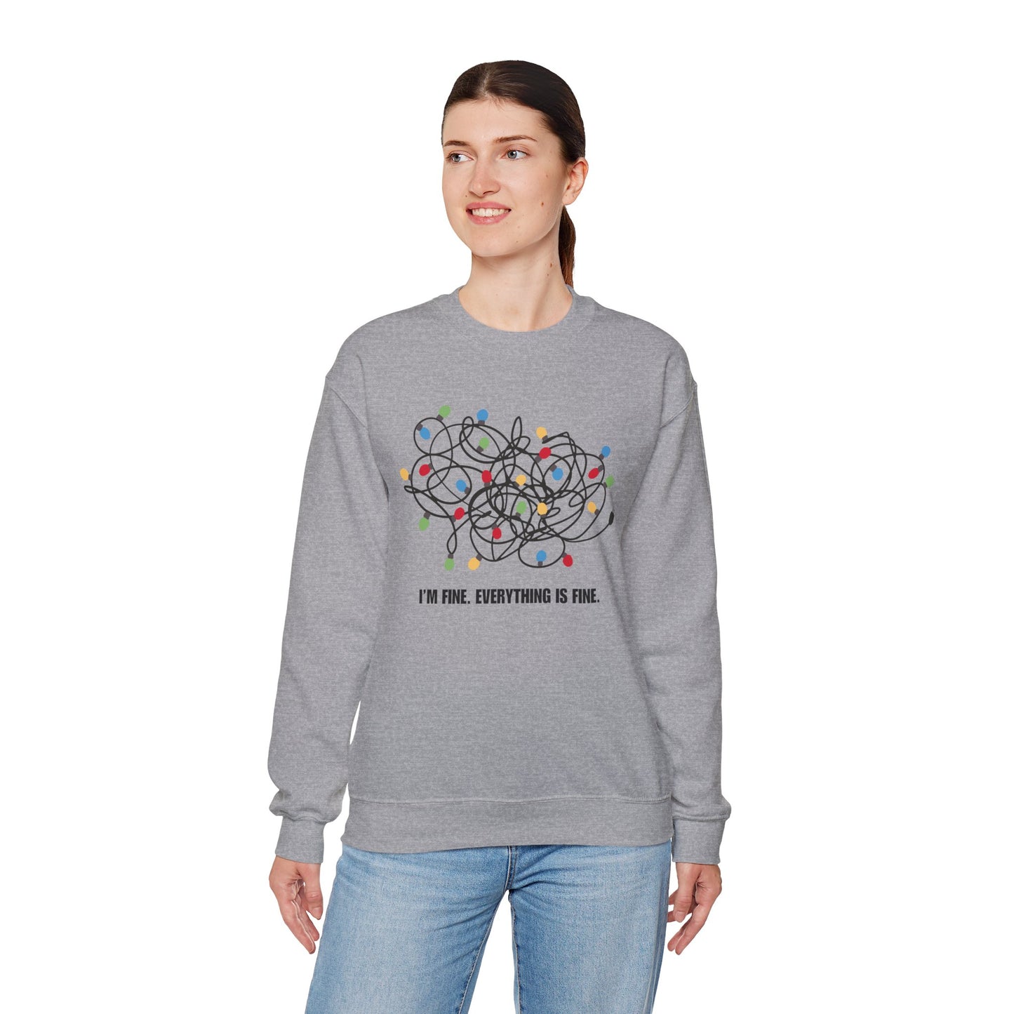 "I'm Fine" Unisex Heavy Blend Crewneck Sweatshirt