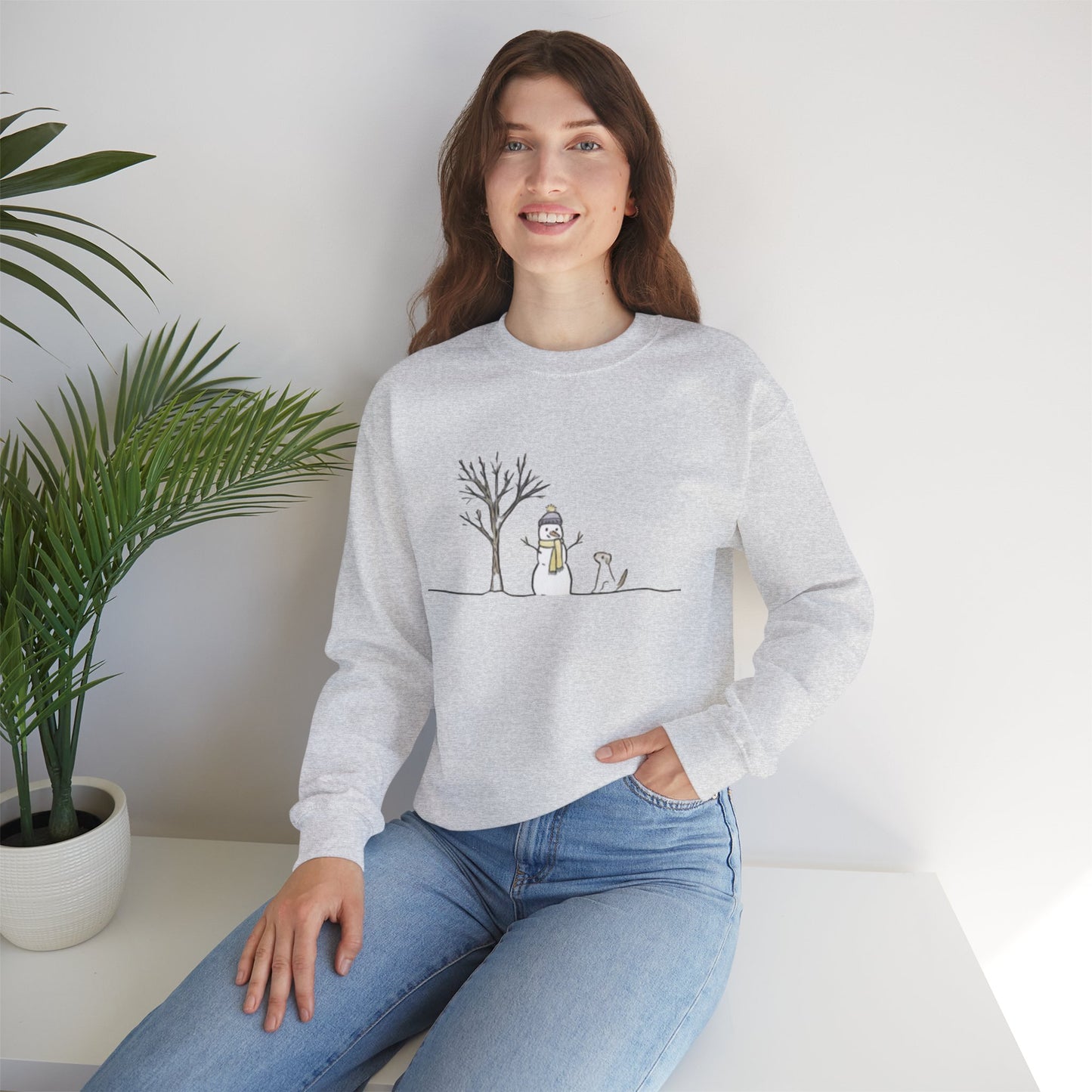 "Snowman & Dog" Unisex Heavy Blend Crewneck Sweatshirt