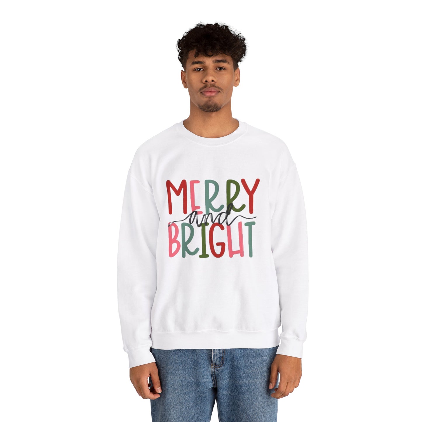 "Merry & Bright" Unisex Heavy Blend Crewneck Sweatshirt