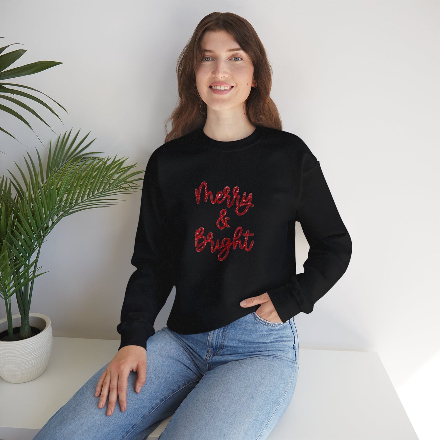 "Merry Bright" Unisex Heavy Blend Crewneck Sweatshirt