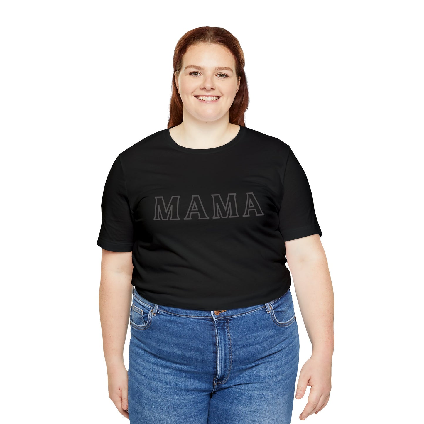 “Mama” Black Jersey Short Sleeve Tee