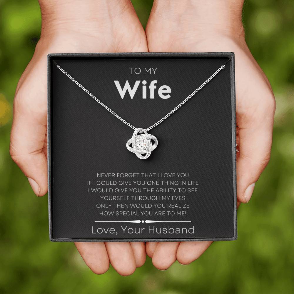 “To My Wife LoveKnot” Necklace