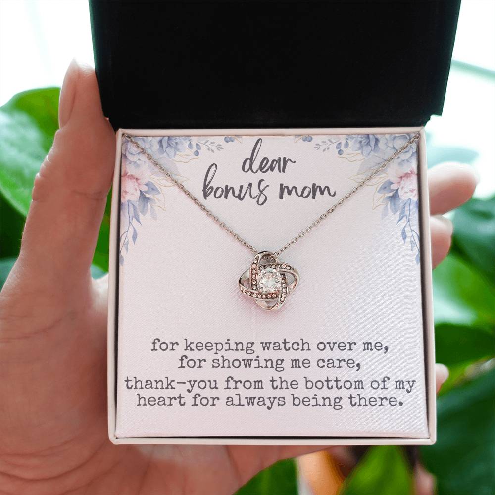 “Dear Bonus Mom” Love Knot Necklace