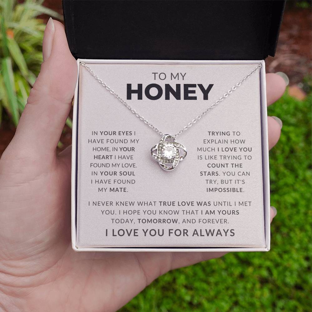 “To My Honey” Love Knot Necklace