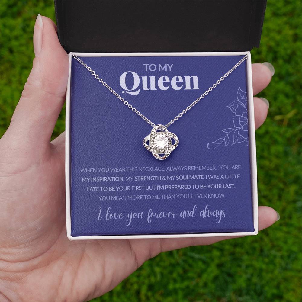 “To My Queen” Love Knot Necklace