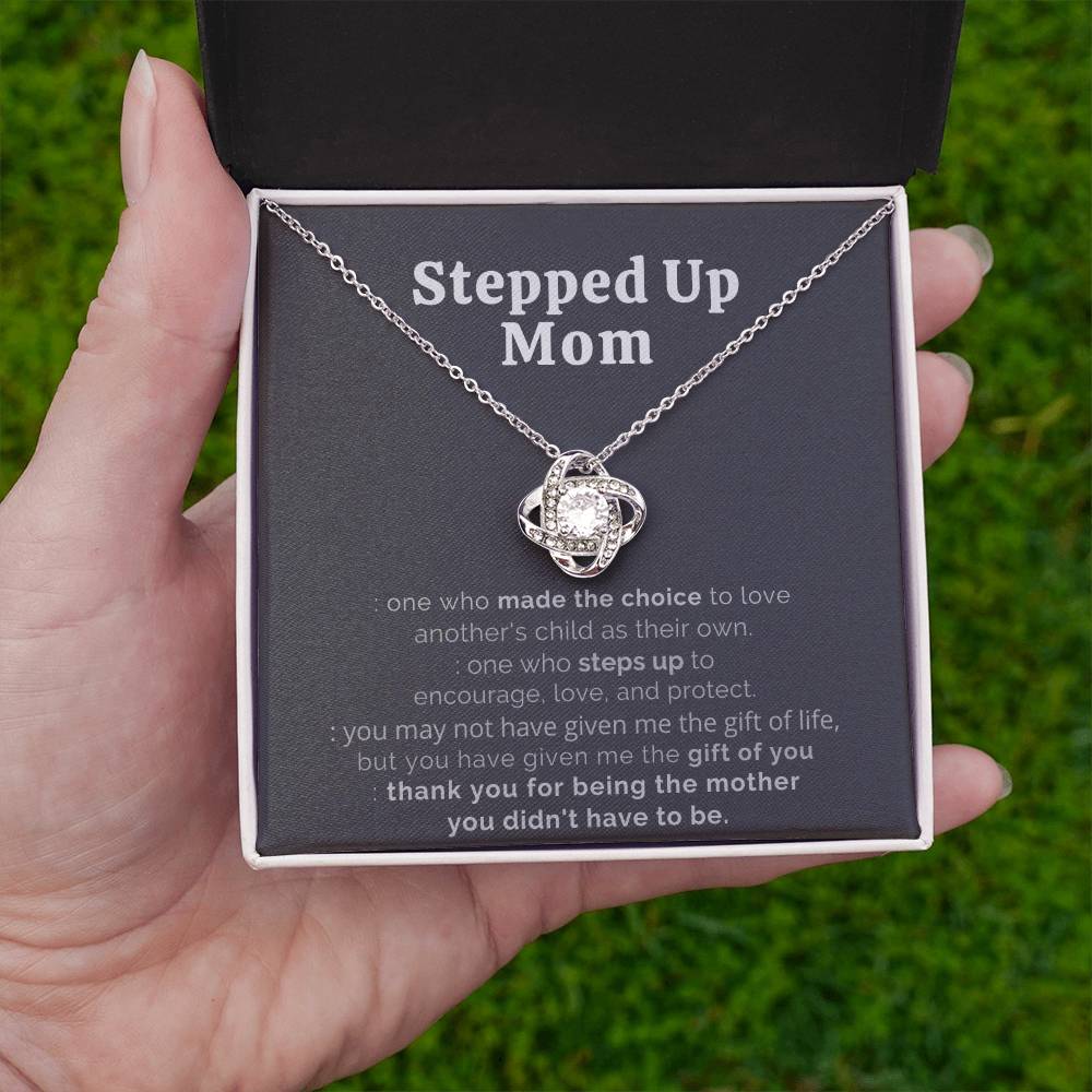 “Stepped Up Mom” Love Knot Necklace