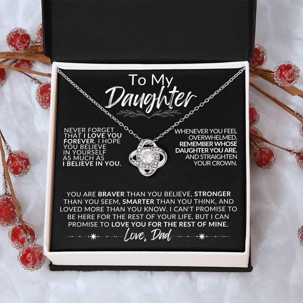 To My Daughter, Love Dad: Love Knot Necklace