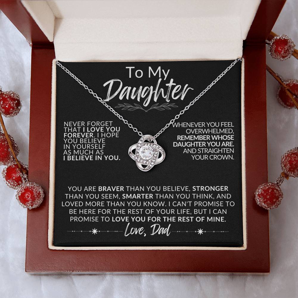 To My Daughter, Love Dad: Love Knot Necklace