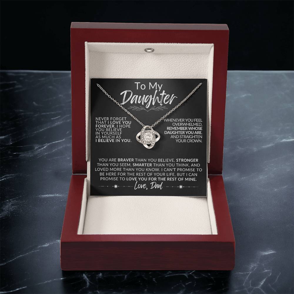To My Daughter, Love Dad: Love Knot Necklace