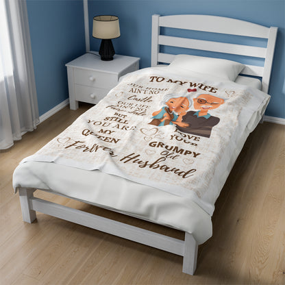 “To My Wife” Velveteen Plush Blanket