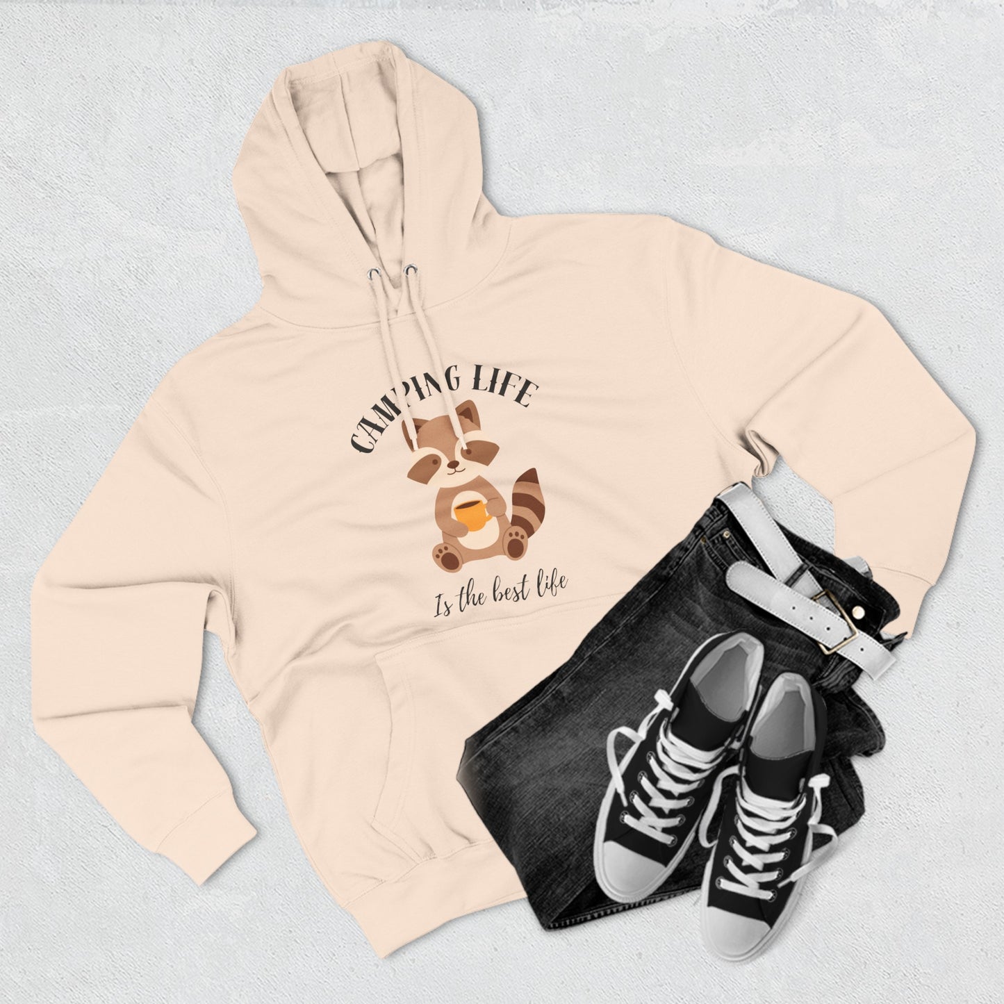 Three-Panel Fleece Hoodie Camping Life Caravan hoodie, Sunset Mountain Camping Shirts, Summer Vacation Camping Gifts, Camp Lover Friends Matching hoodie, Camping hoodie