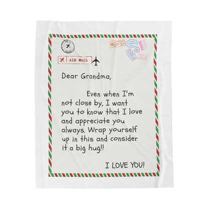 “To My Grandma” Velveteen Plush Blanket