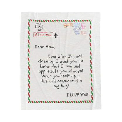 “Dear MoM” Velveteen Plush Blanket