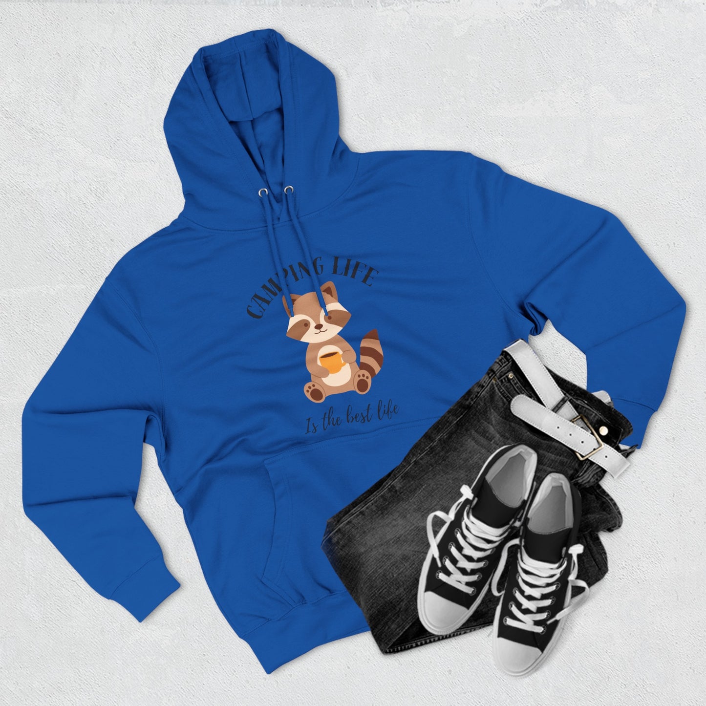 Three-Panel Fleece Hoodie Camping Life Caravan hoodie, Sunset Mountain Camping Shirts, Summer Vacation Camping Gifts, Camp Lover Friends Matching hoodie, Camping hoodie