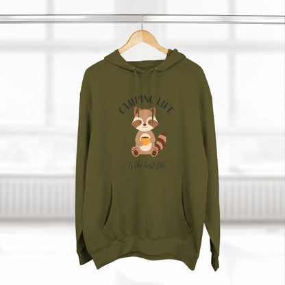 Three-Panel Fleece Hoodie Camping Life Caravan hoodie, Sunset Mountain Camping Shirts, Summer Vacation Camping Gifts, Camp Lover Friends Matching hoodie, Camping hoodie