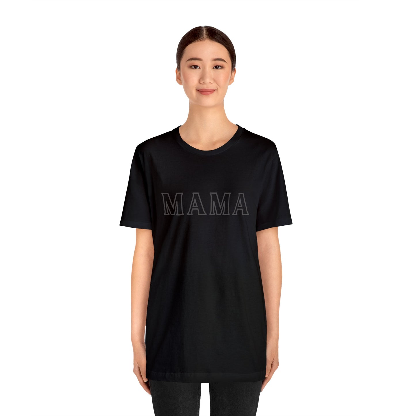 “Mama” Black Jersey Short Sleeve Tee