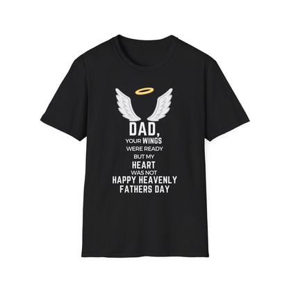 HAPPY HEAVENLY FATHERS DAY Softstyle Black T-Shirt