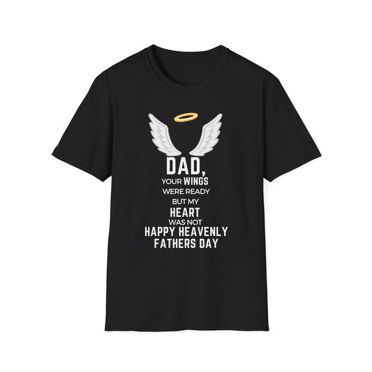 HAPPY HEAVENLY FATHERS DAY Softstyle Black T-Shirt
