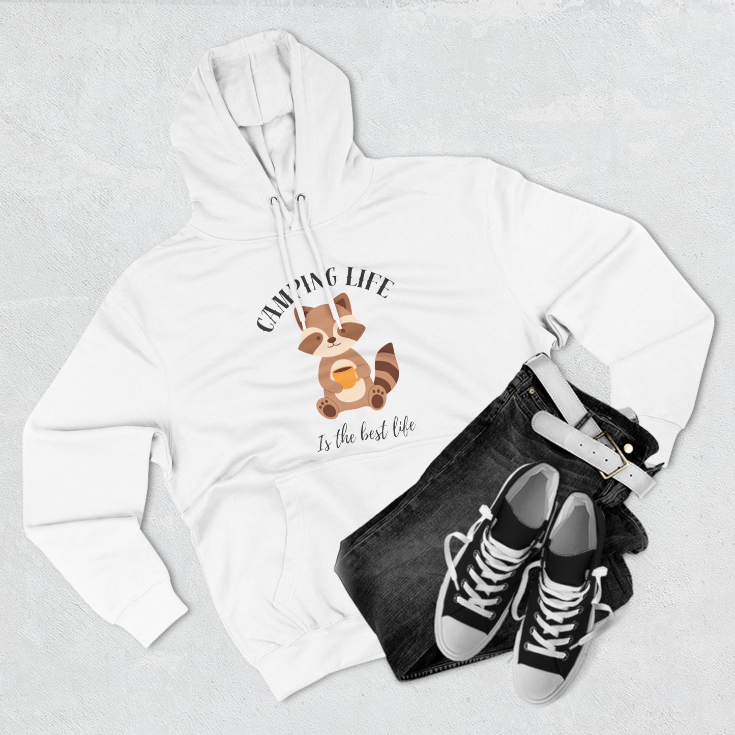 Three-Panel Fleece Hoodie Camping Life Caravan hoodie, Sunset Mountain Camping Shirts, Summer Vacation Camping Gifts, Camp Lover Friends Matching hoodie, Camping hoodie