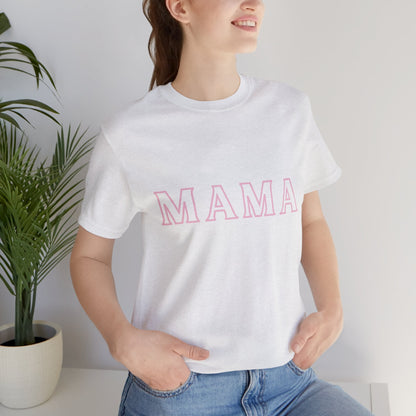 “Mama” White Jersey Short Sleeve Tee