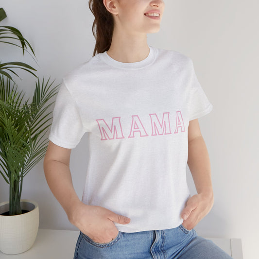 “Mama” White Jersey Short Sleeve Tee
