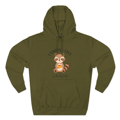 Three-Panel Fleece Hoodie Camping Life Caravan hoodie, Sunset Mountain Camping Shirts, Summer Vacation Camping Gifts, Camp Lover Friends Matching hoodie, Camping hoodie