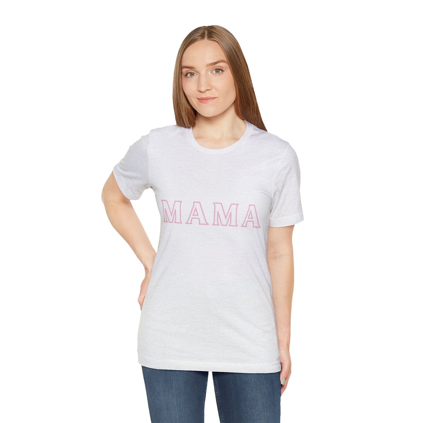 “Mama” White Jersey Short Sleeve Tee
