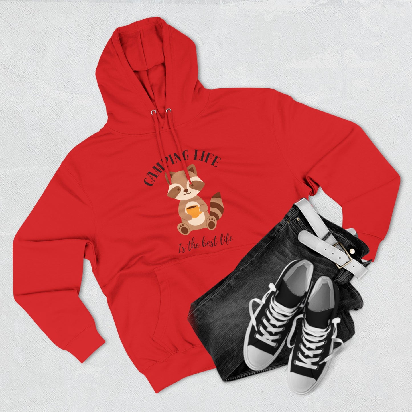 Three-Panel Fleece Hoodie Camping Life Caravan hoodie, Sunset Mountain Camping Shirts, Summer Vacation Camping Gifts, Camp Lover Friends Matching hoodie, Camping hoodie