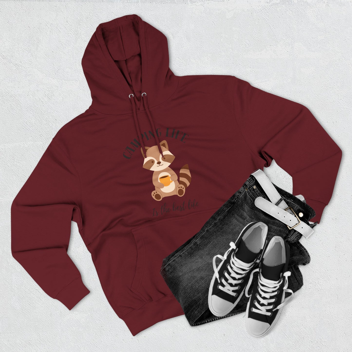 Three-Panel Fleece Hoodie Camping Life Caravan hoodie, Sunset Mountain Camping Shirts, Summer Vacation Camping Gifts, Camp Lover Friends Matching hoodie, Camping hoodie