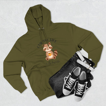 Three-Panel Fleece Hoodie Camping Life Caravan hoodie, Sunset Mountain Camping Shirts, Summer Vacation Camping Gifts, Camp Lover Friends Matching hoodie, Camping hoodie