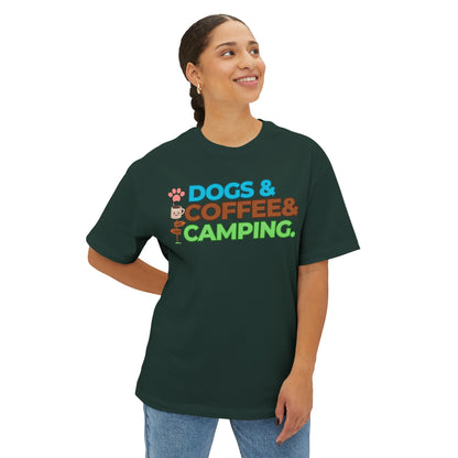 Dogs Coffee Camping Shirt, Camping Birthday Gift Tee, Dog Lover Shirt, Camper T-Shirt, Adventure Shirt, Vacation Shirt, Camping And Drinking