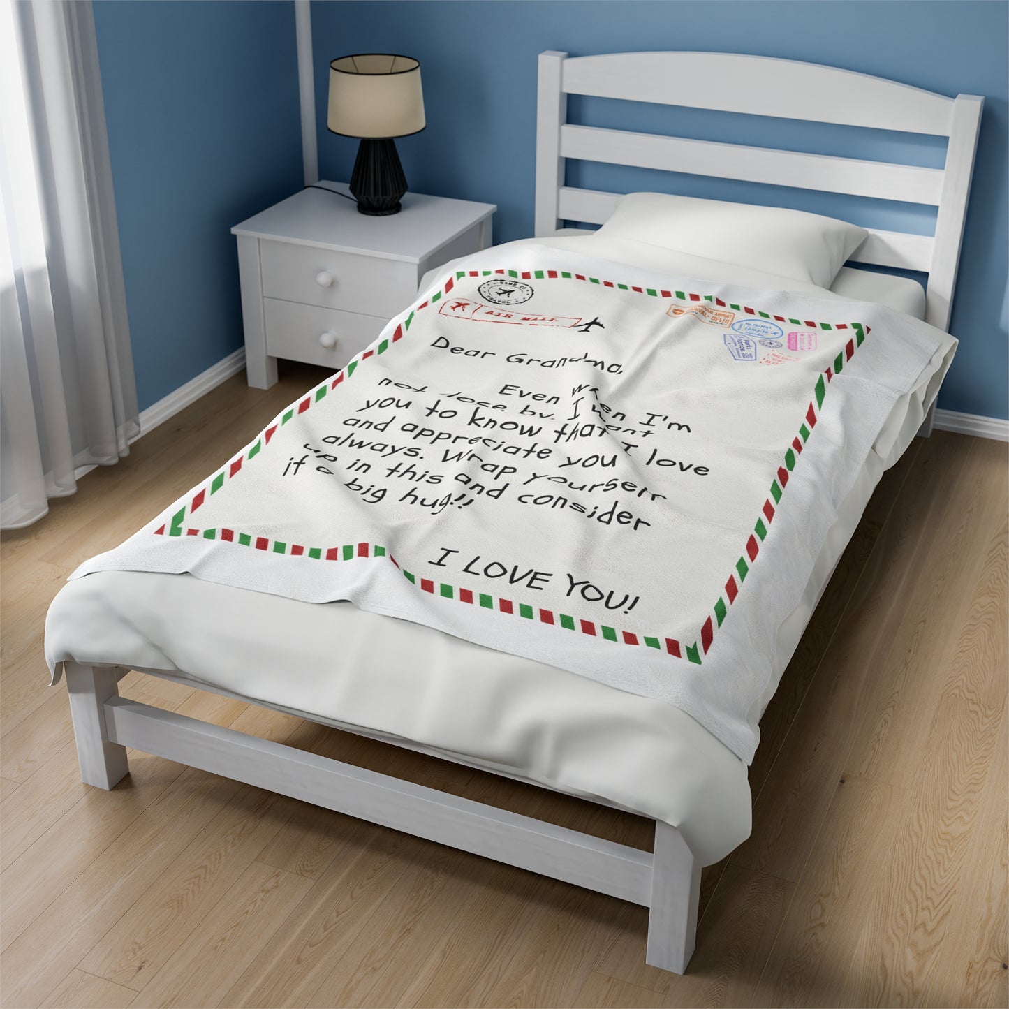 “To My Grandma” Velveteen Plush Blanket