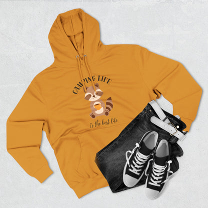 Three-Panel Fleece Hoodie Camping Life Caravan hoodie, Sunset Mountain Camping Shirts, Summer Vacation Camping Gifts, Camp Lover Friends Matching hoodie, Camping hoodie