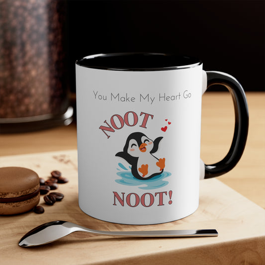 “You Make My Heart Go NOOT” Accent Coffee Mug
