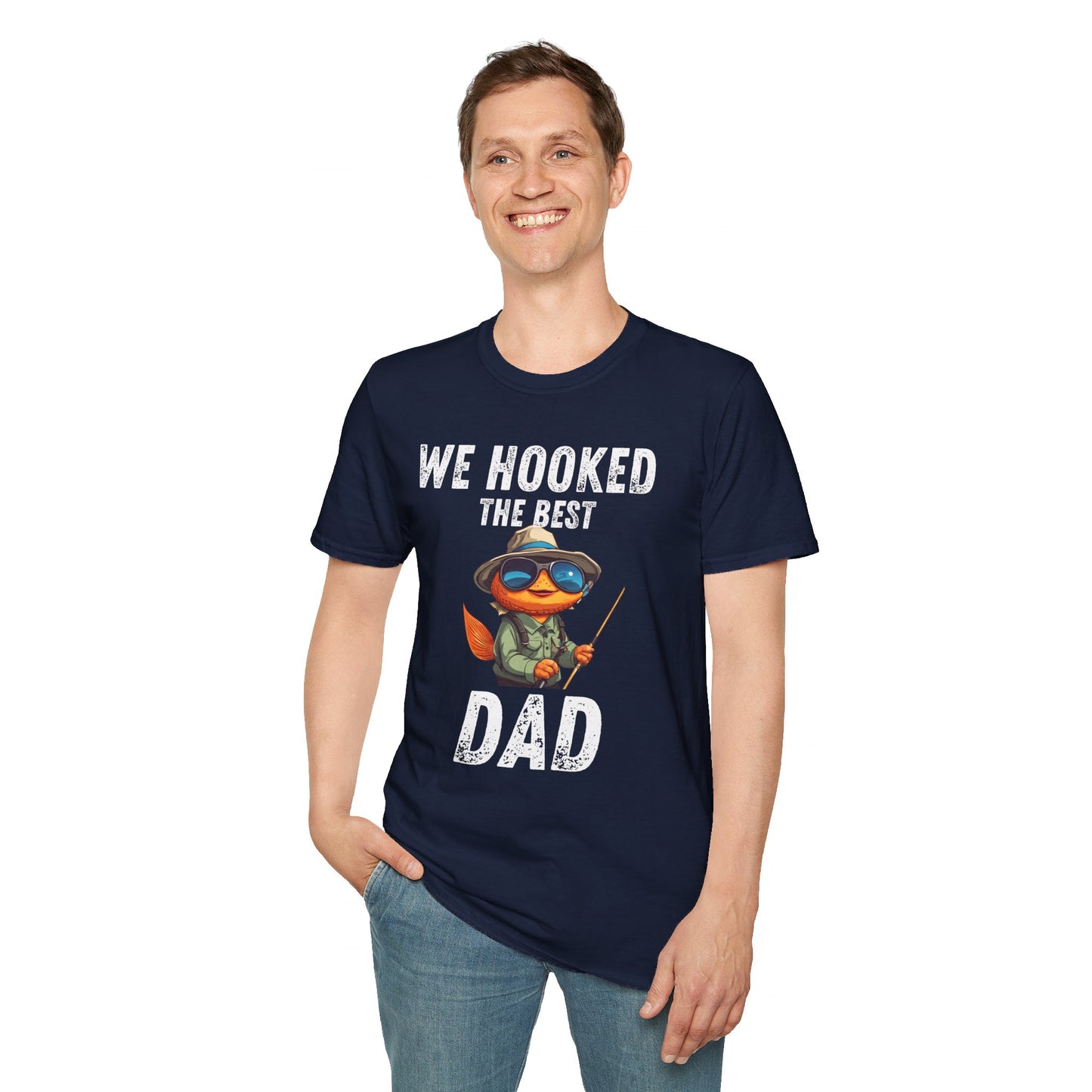 “WE HOOKED THE BEST DAD” Softstyle T-Shirt
