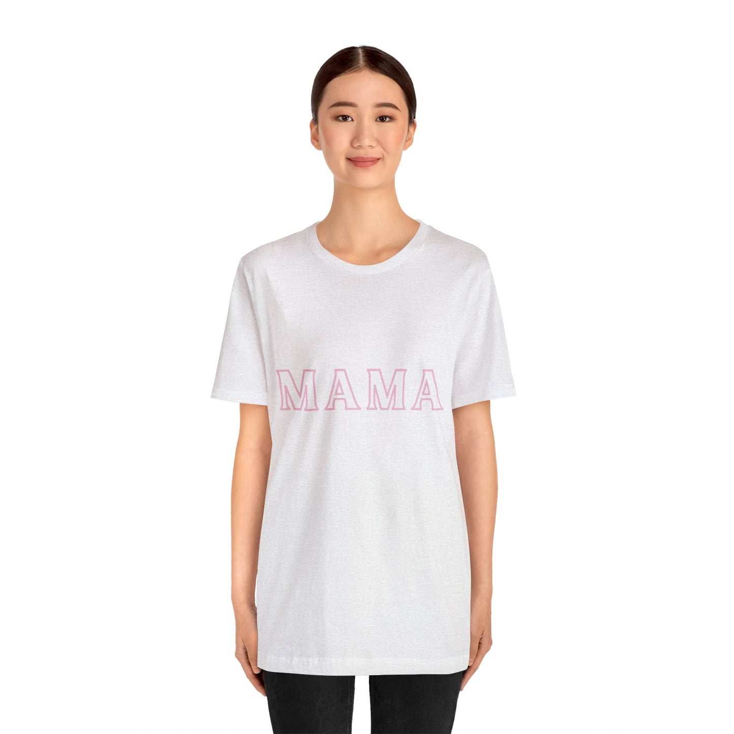 “Mama” White Jersey Short Sleeve Tee