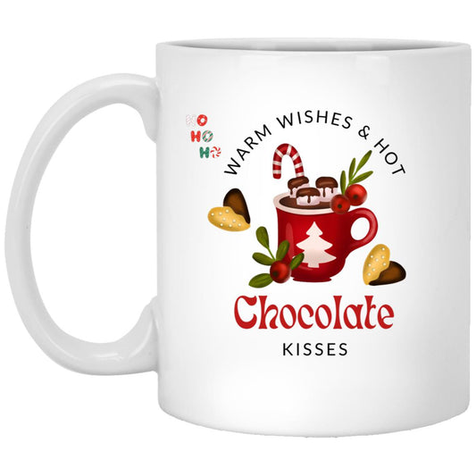 Warm Wishes & Hot Chocolate Kisses White Mug