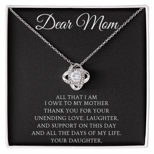 “Dear Mom” Love Knot Necklace