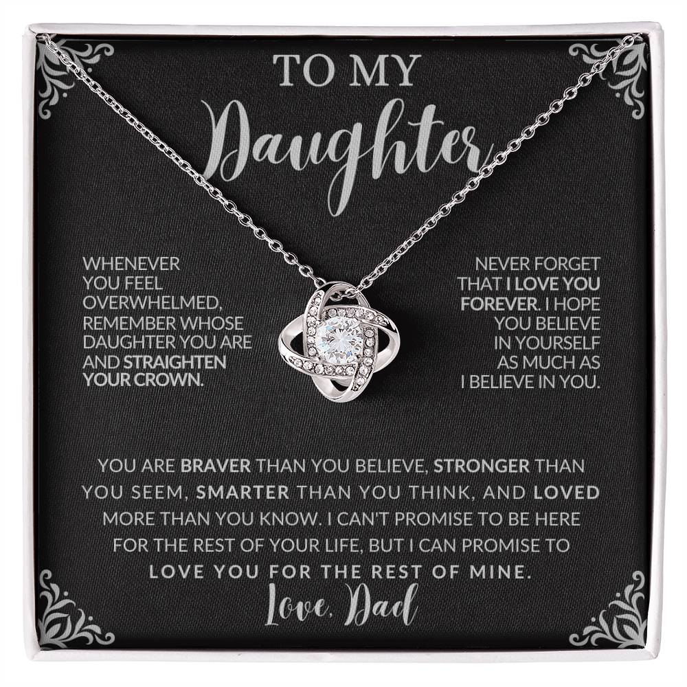 “To My Daughter” Love Knot Necklace