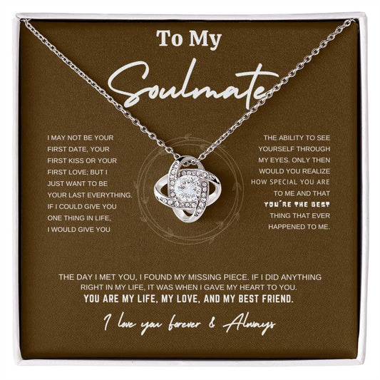 Love Knot Necklace with Romantic Message Card for Soulmate